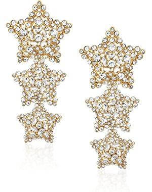 Statement Clear/Gold Drop Earrings