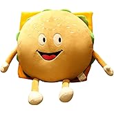 XIZHI 11.8" Cute Hamburger Plush Toy Funny Hamburger Plushie Pillow Toy Funny Stuffed Food Plush Toy Gift for Kid Room Decor Holiday Birthday Christmas Decoration