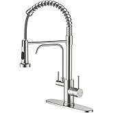 APPASO Kitchen Faucet with Drinking Water Faucet, 3 in 1 Pull Down Faucet with Purfied Water Faucet, 20 Inches High Arc Kitchen Water Filter Faucet, Brushed Nickel (Without Filtration Device)