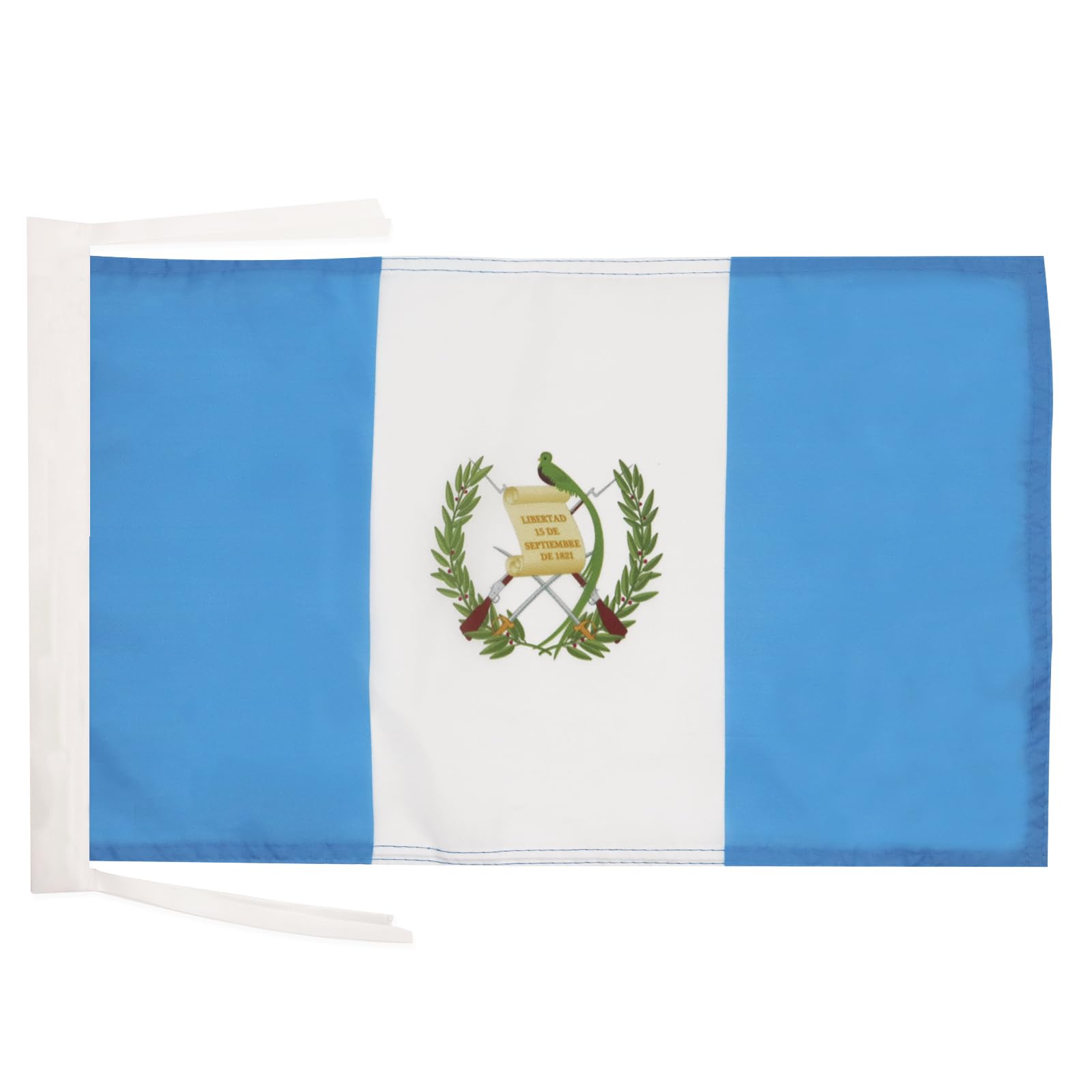 AZ FLAG - Guatemala Flag - 18'' x 12'' - 100% Polyester Guatemalan Small Banner with Two Cords - Fade Resistant - Vivid Colors - 18x12 in - 45x30 Cm — image 1