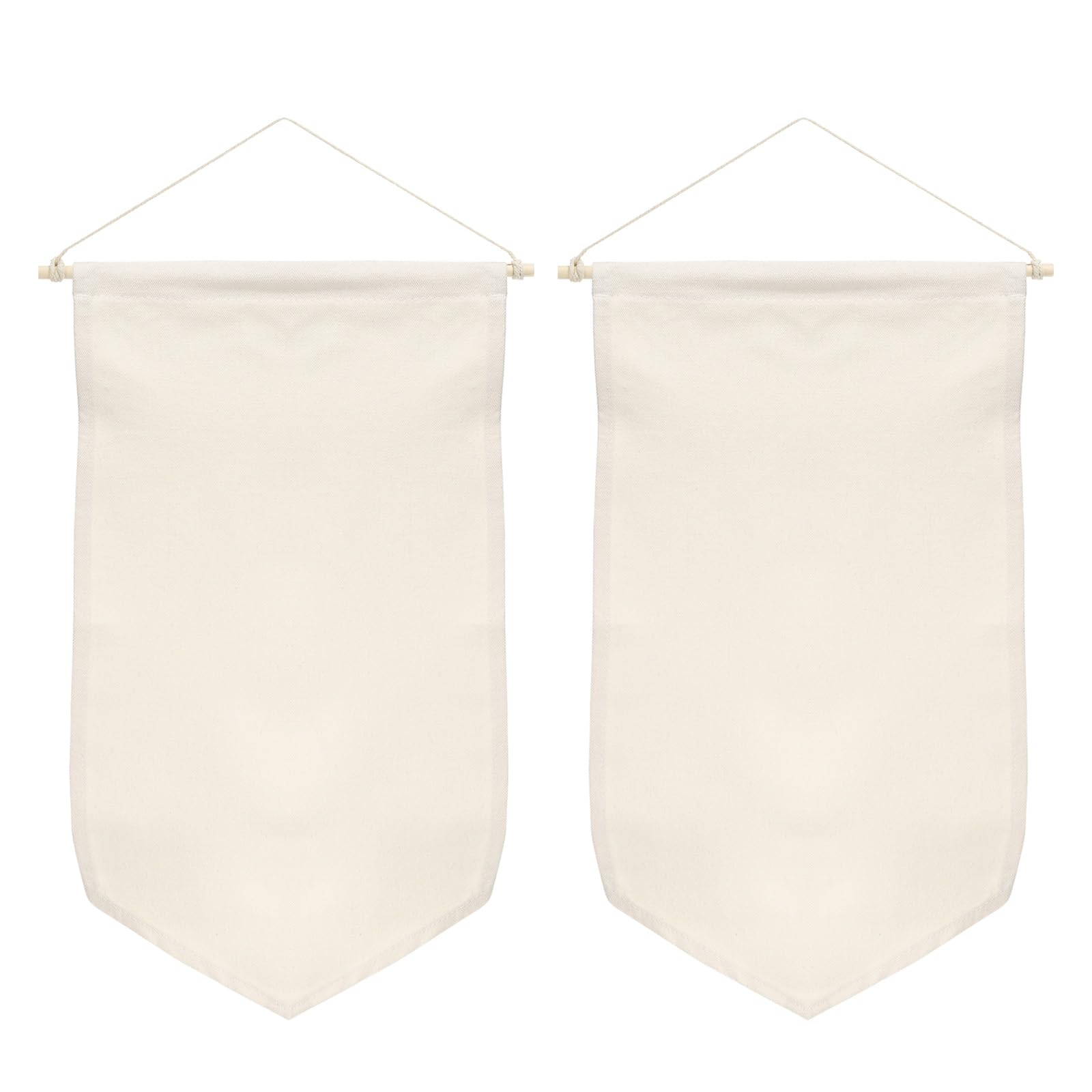 PATIKIL Enamel Pin Display Banner, 2 Pack 17" Length Canvas Blank Holder Board Wall Hanging for Trading Badge Flag Collection Organizer Book Collector Case Pennant Felt Bag Box, Beige