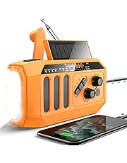 DBSOARS Emergency Weather Radio, 5000mAh Power Bank USB Charger for Cellphone, Hand Crank Solar Radio Bright Flashlight/Reading Lamp, NOAA/AM/FM Portable Radio, Indoor and Outdoor, SOS Alarm