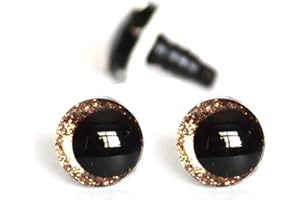 Safety Eyes and Noses for Crochet 200pcs 12/14/16/18/20/25mm Round Cartoon Glitter Toy Safety Crossed Eyes Doll Pupil with Wa