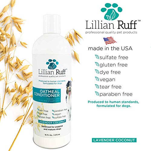Lillian Ruff Dog Oatmeal Conditioner Lavender Coconut Scent for Itchy