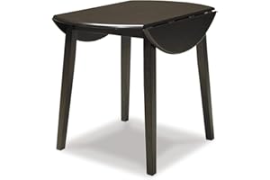 Signature Design by Ashley Hammis Round Dining Room Drop Leaf Table, Dark Brown