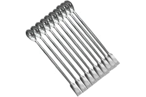luvilly 10PCS Stainless Steel Lab Spoon Spatula - 2 in 1 Mixing and Sampling Tool