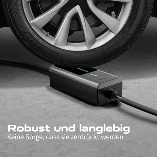 Mobile Wallbox 11 kW [3-Phase | 5 m | 6-16 A] Mobile Charging Station EV Charging Cable CEE 16A to Type 2 and EV Charger with Adjustable Current and Setting Start Time for All EV PHEV IEC 62196-2 VDLPOWEREU