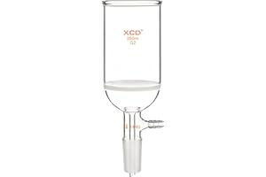 XCD 250ml Buchner Funnel with Standard 24/40 Joint, Medium Frit (G2) with Vacuum Valve for Filtration, Borosilicate Glass Lab