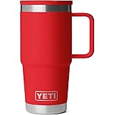 YETI Rambler 20 oz Travel Mug with Flip Straw Lid – Stainless Steel, Vacuum Insulated, Leakproof, Cup Holder Friendly