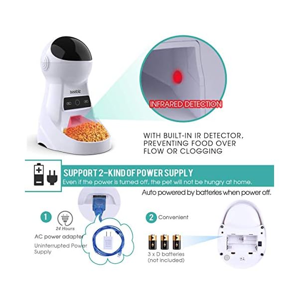 Nobleza 6L Futterautomat Mit 1080P Kamera - Smart Katzenfütterung Per App & Nachtsicht