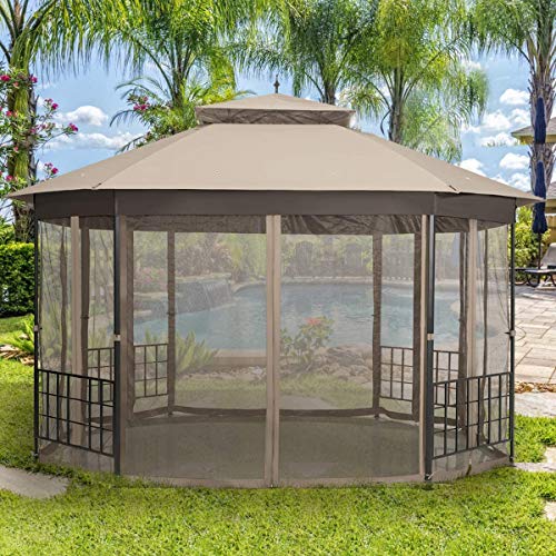 Moccha 10 x 12 Ft Heavy Duty Octagonal Canopy Tent Patio Gazebo… at Amazon