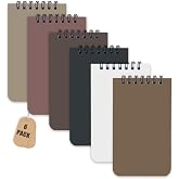 KTOJOY 6 Pack Small Pocket Notebook Small 3x5 Spiral Notepads With Lined Pages, Small Top Spiral Notebook Little Mini Memo St