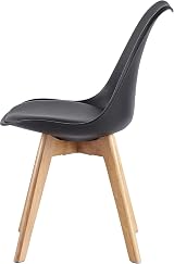 mcc direct Set of 4 Retro Dining Chairs with Wooden Legs & Cushions view 5
