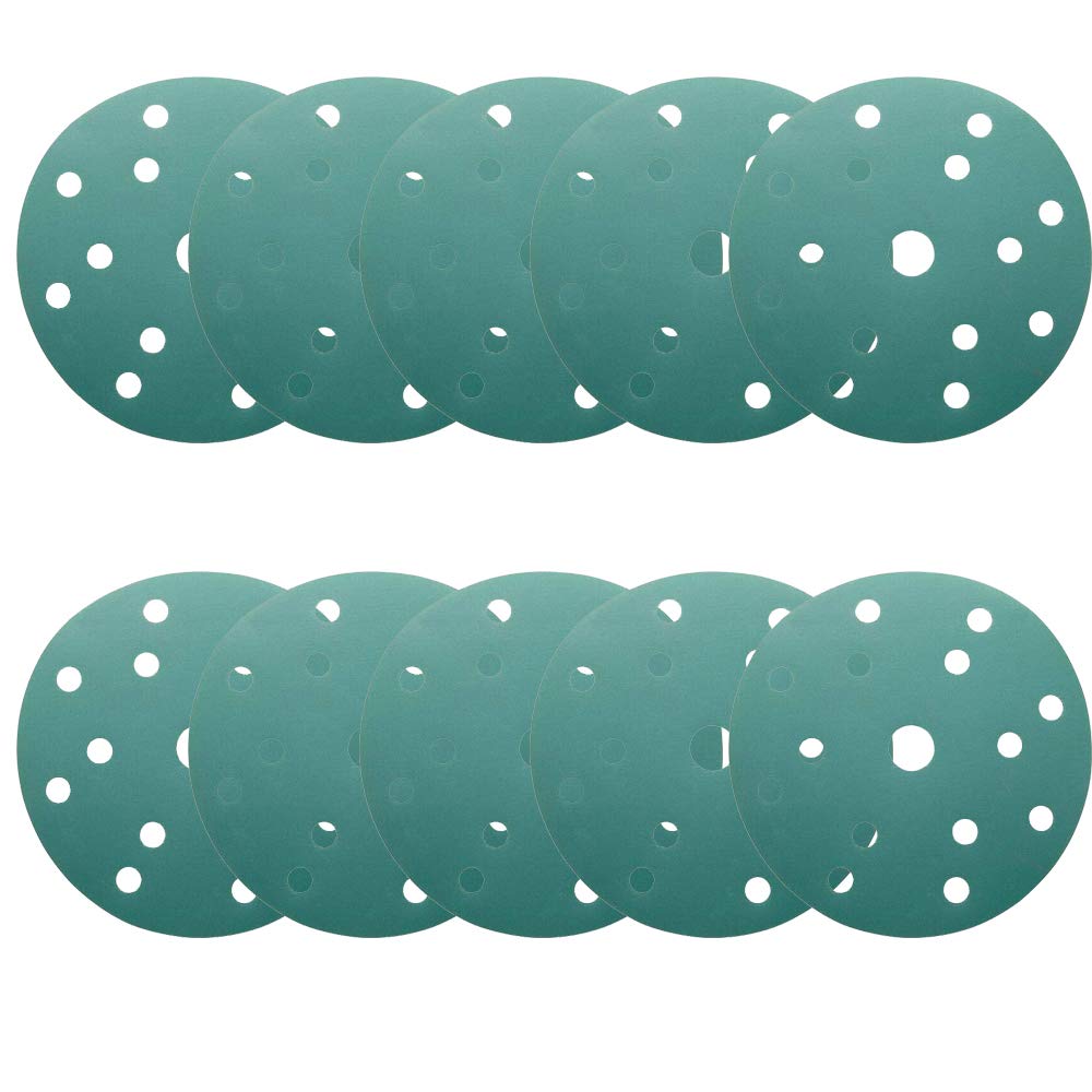 Sanding Discs Pads 10Pcs 150mm, 15 Hole Sandpaper, Hook and Loop 400 Grits