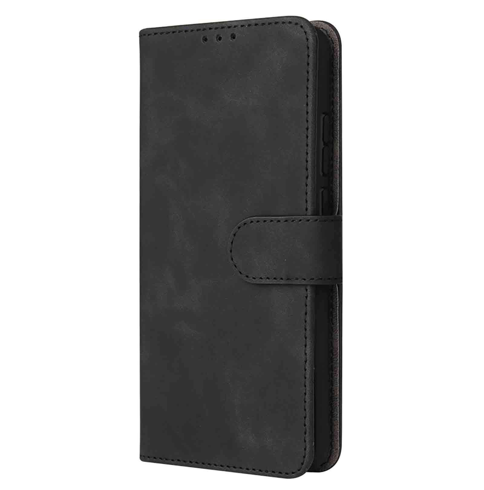 WBWONE Leather Folio Case for Motorola Moto Edge 40 Pro, Magnetic Closure Full Protection Shell Book Style Wallet Flip with [Card Slots]& [Kickstand], Black