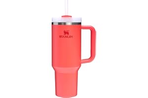 STANLEY Quencher H2.0 Tumbler with Handle and Straw 40 oz | Flowstate 3-Position Lid | Cup Holder Compatible for Travel | Insulated Stainless Steel Cup | BPA-Free | Hot Coral
