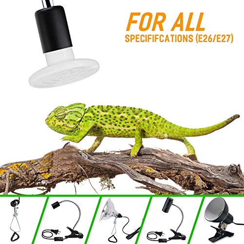 iLOVE Ceramic Heat Emitter 150W 2 Pack, Reptile Heat Lamp Bulbs for Lizard Turtle Snake Amphibian Pet, No Light Emitted Brooder Coop Heater