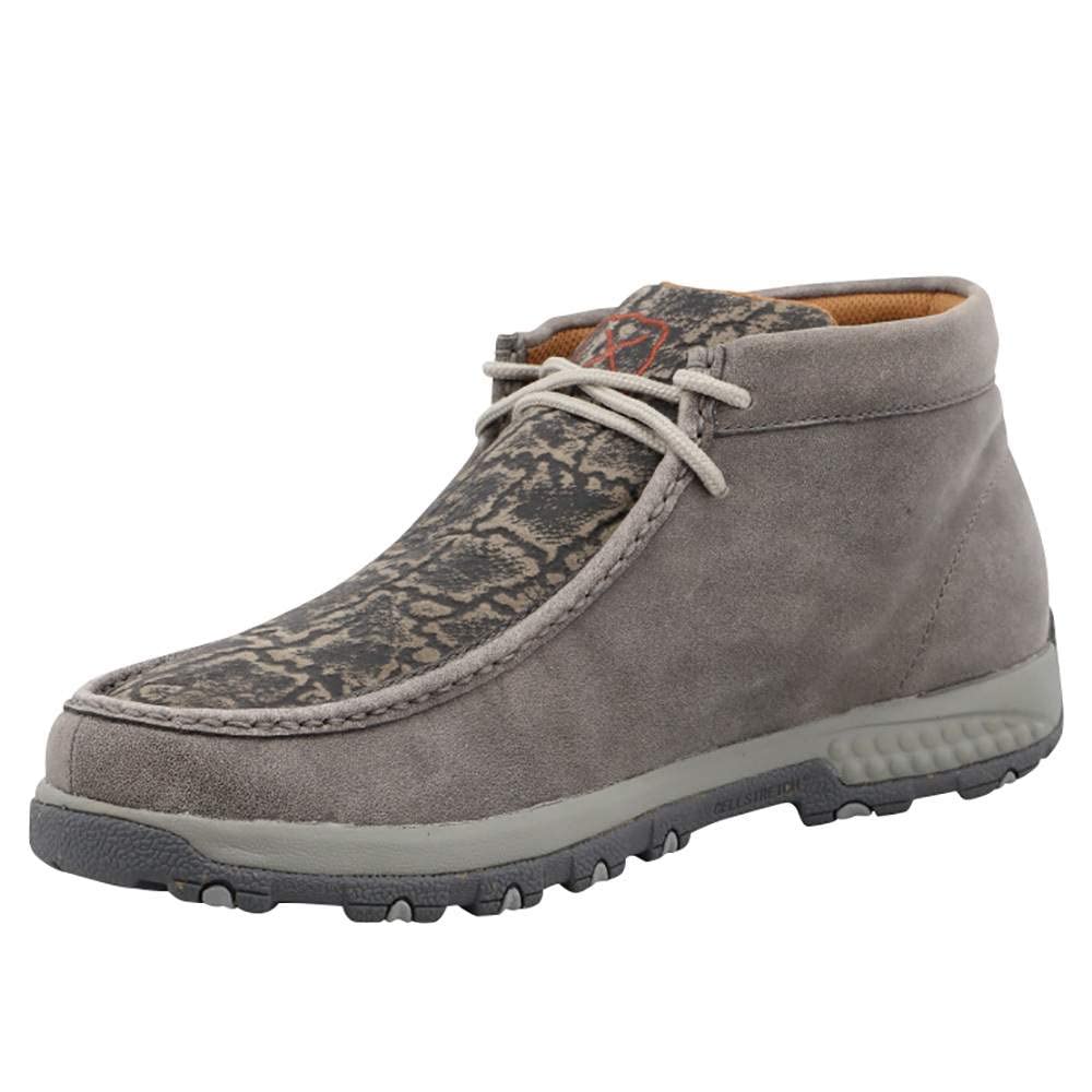 Twisted X Men's Chukka Driving Moc, Moc Toe with CellStretch, Grey & Grey Elephant, 8.5 W Image