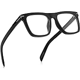 NIDOVIX Trendy Square Blue Light Blocking Glasses for Men Women, Fashion Frame Non-prescription Computer Glasses (Black)