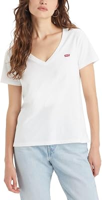 Perfect V-Neck T-Shirt Femme, White +, M