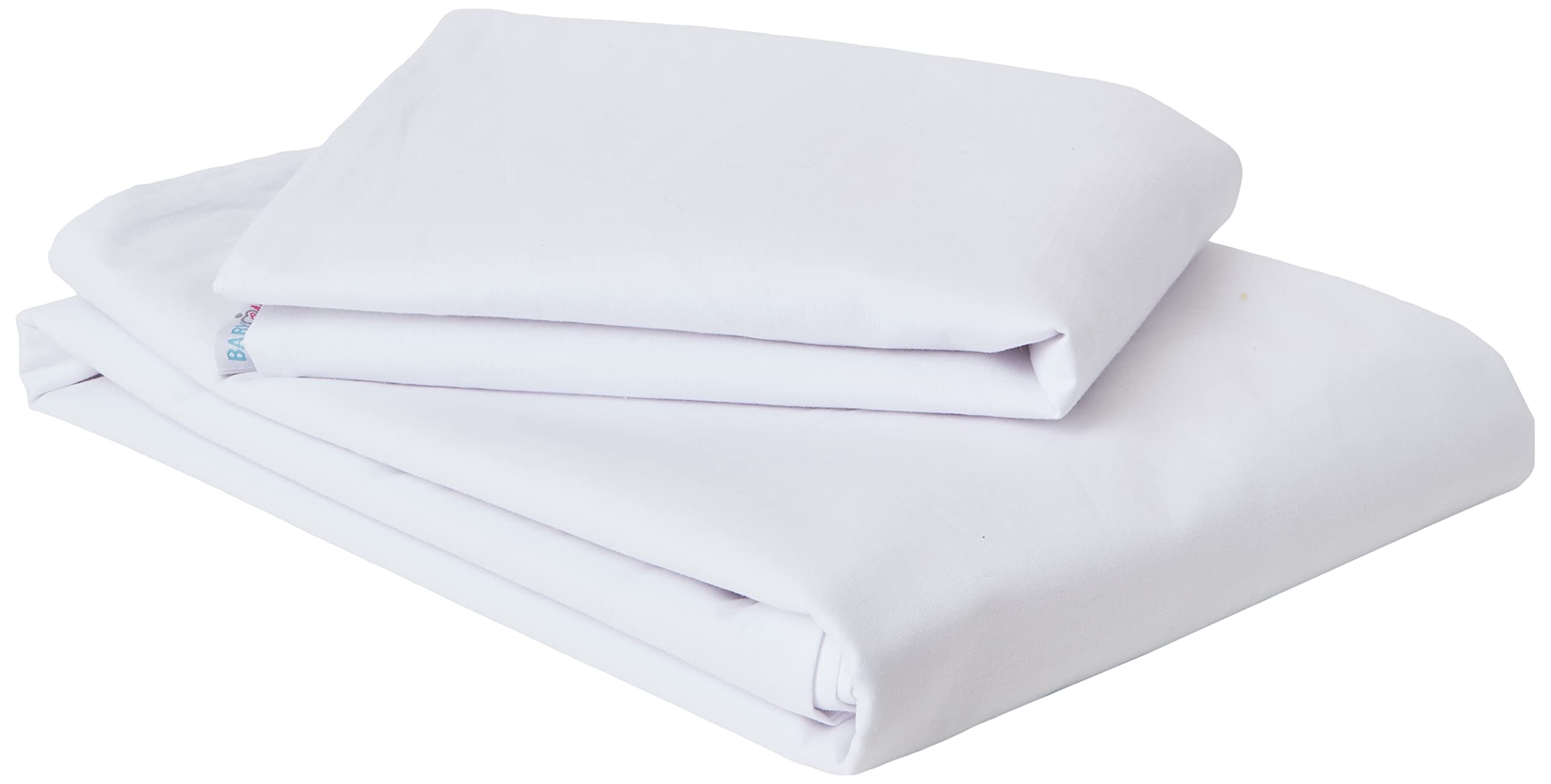 Babymam Baby Newborn Bedding Set Pillowcase + Duvet Quilt Cover 2 Piece to Fit Cot Crib Cradle Pram 120x90cm (White)