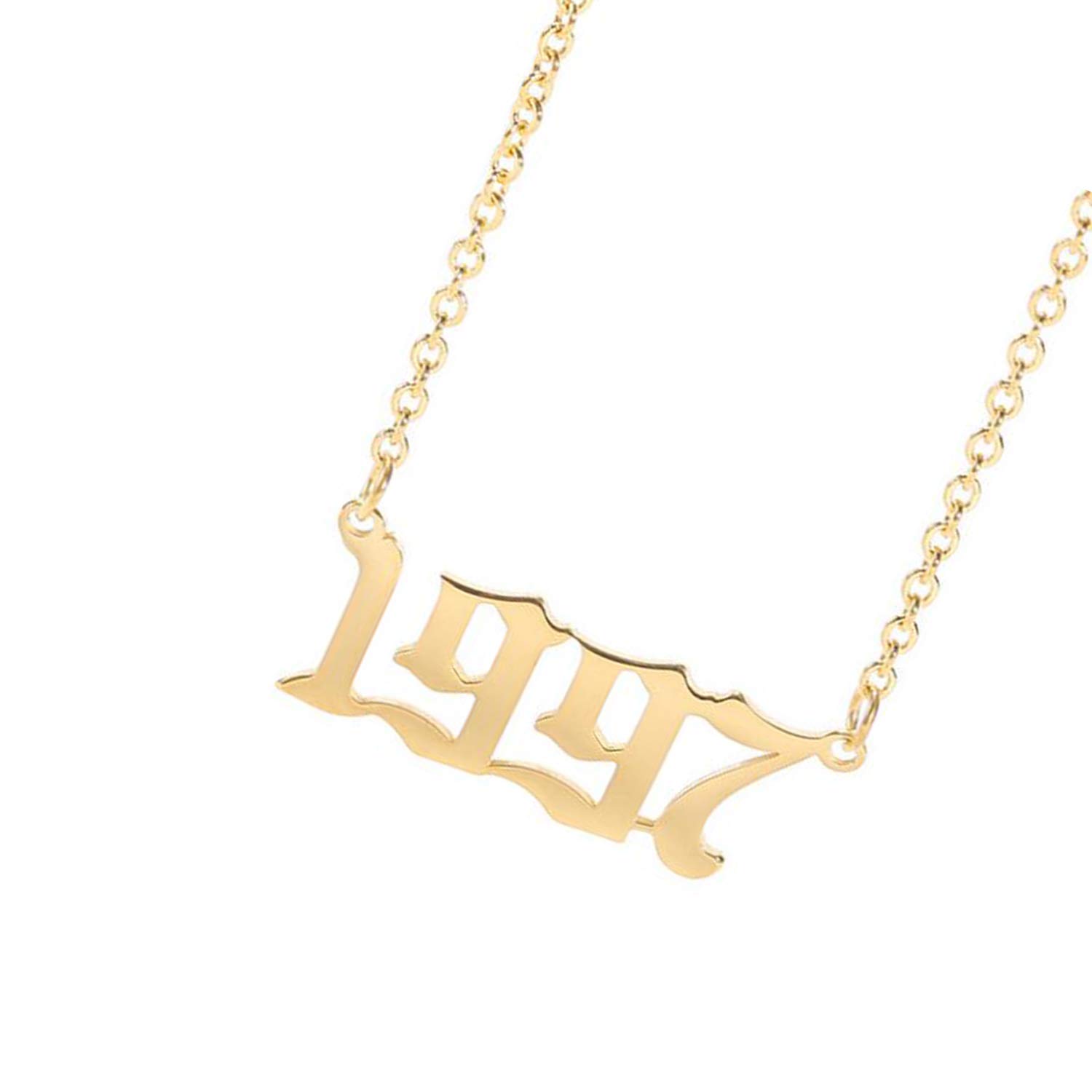 Birth Year Pendant Necklace,Gold Plated Necklace Personalized Women and Girls Birthday Gift Jewelry (1997)