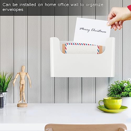POUYRBA Wall File Holder, 1pc White Plastic Wall Mount File Holder Wall