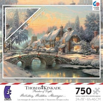 Thomas Kinkade 750 Piece Jigsaw Puzzle - Holiday Hidden Messages