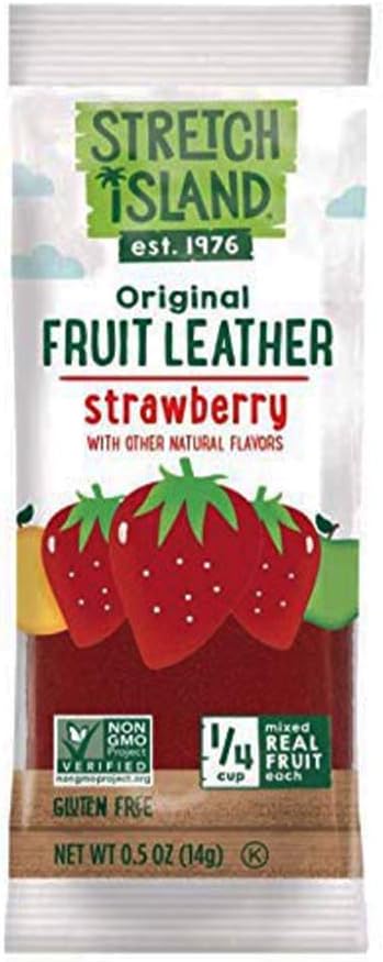 Strawberry Original Fruit Leather Snacks, Vegan - 0.5 Oz Strips (30 Count) (Update Version)
