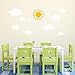 DECOWALL DWG-707WY Sun and Clouds Graphic Kids Wall Stickers Wall Decals Window Stickers Peel and Stick Wall Stickers for Kids Nursery Bedroom Living Room (White_707WY)
