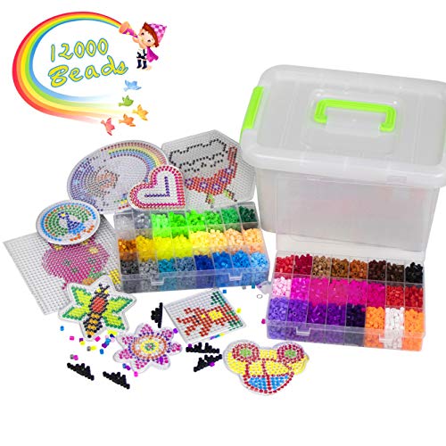 Fuse Beads - 12,000 pcs Fuse Beads Kit 48 Colors 5MM for Kids - Fusion Beads Including Multiple Accessories You Need - Iron Beads Kit for Child Gift by YRYM HT - Thumbnail 7