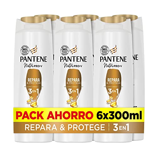 Champú + Acondicionador + Tratamiento 3en1 Repara & Protege Nutri Pro-V, Para Cabello Débil Y Dañado 6x300 ML