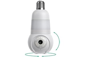 LUNA HOME Luna Light Bulb Security Cameras Wireless Outdoor Indoor, 360° Pan Tilt, Color Night Vision, LED Bulb & Spotlight, 2.4GHz Wi-Fi 6, Porch Light Cameras for Home Security (2025 Upgrade Version)