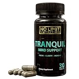 No Limit Nutrition Tranquil Natural Brain & Mind Support for Focus, Clarity & Memory - Mental Motivating Nootropic - All Natural Ingredients; DMAE, Ginkgo Biloba Leaf, St. John's Wort, & More