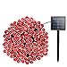 LALAPAO Solar String Lights Outdoor, 200LED 72Ft 8 Modes Outside Lights Solar Halloween Lights Waterproof Starry Fairy Lights Ambiance Lighting for Patio Garden Wedding Party Christmas Decor (Red)