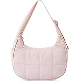 Small Crescent Puffer Purse Shoulder Bag for Women Nylon Quilted Purses Bag Adjustable Shoulder Strap Puffy bag