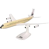 Herpa SnapFit Model Airplane Boeing 707-300 Braniff | Scale 1:144, NO Glue required, Detailed Plastic Aircraft with Display Stand, Realistic Design, Collectible Model, Ages 14+