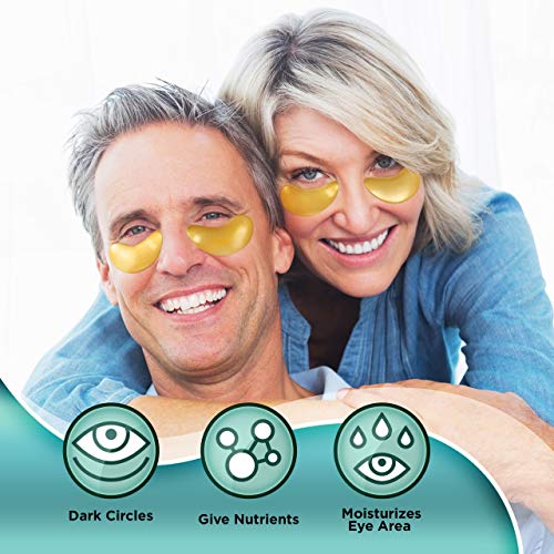 Under Eye Gold Mask Patches - 24k Gold Eye Anti-Aging Hyaluronic Acid - Collagen Eye Patches for Moi - //coolthings.us