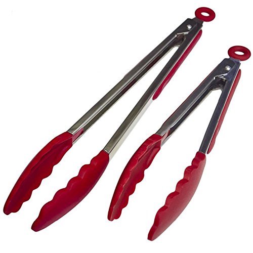 2pcs/set 9inch 12inch Silicone Kitchen Tongs Sets Salad BBQ Tongs Kitchen Bakeware Accessories Utensils Gift