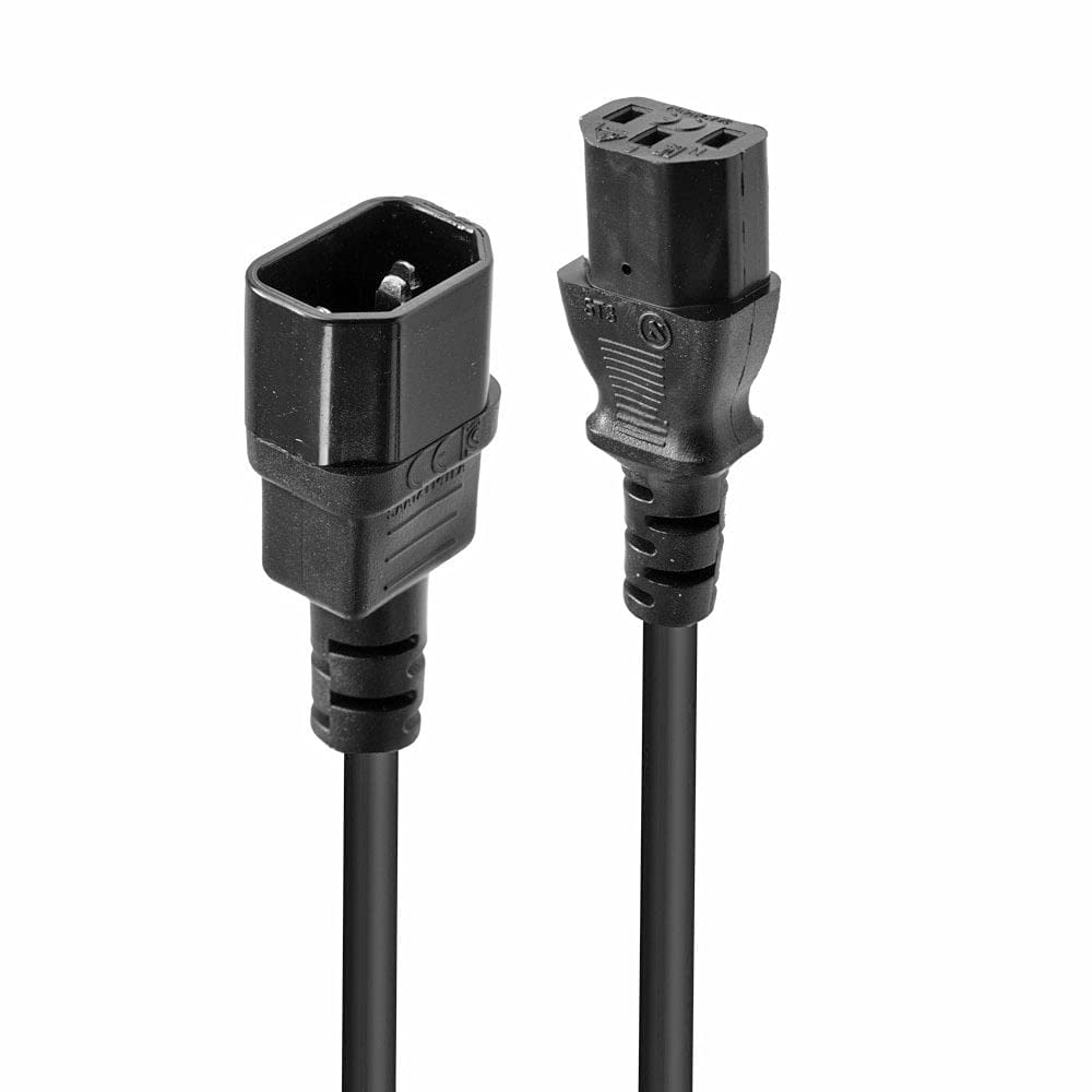 Lindy 0.5m IEC C14 to IEC C13 Extension Power Cable, Black