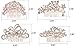 Pack of 4 Bridal Wedding Hair Comb Overtone Rose Gold Crystal Rhinestones Pearls Women Hair Side Combs Bridal Head Pin Headpiece