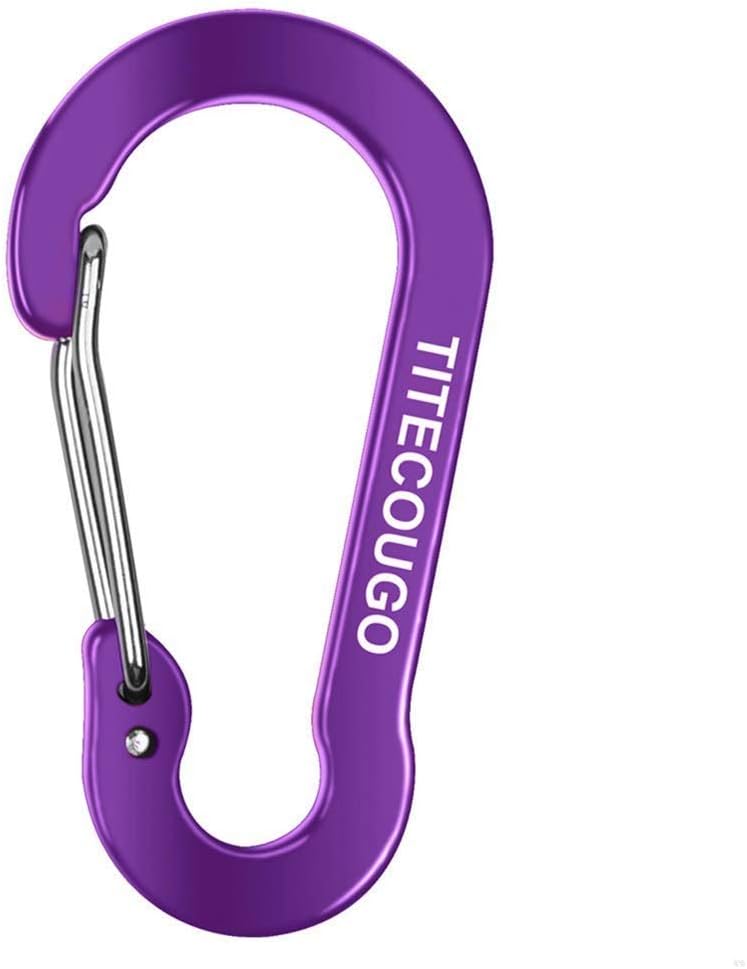 TITECOUGO Ultra-Light Nonlocking Carabiner, Aluminum Alloy D-Ring High Strength Key Chain Clip Hook