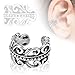 UNU Style 3pcs Multi Design Rhodium Plated Brass Non Piercing Ear Cuff (3 PCS Set B)