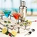 FineDine Expert Cocktail Shaker Home Bar Tool Set Stainless Steel Bar Set with Shaking Tin, Bar Spoon, Double Jigger, 2 Stainless Steel Bottle Pourers, Tapered Spout, and Flat Bottle Opener (6 Piece)