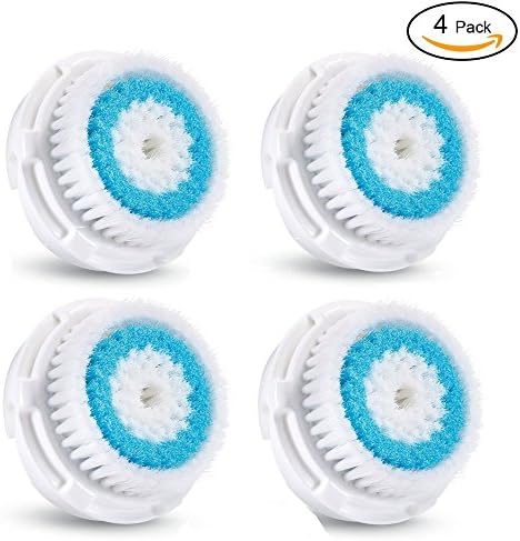 Healtek Deep Pore Cleansing Replacement Brush Heads for Mia, Mia2, Mia3 (Aria), Pro, Plus and Radiance Cleansing Systems (4 Packs)