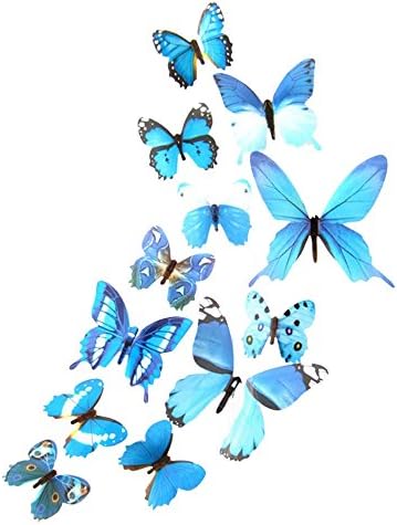 POIUDE Sale Home Decor 12pcs Decal Wall Stickers Home Decorations 3D Butterfly Home Dorm Mural Decal Sets Home Shop Decorations