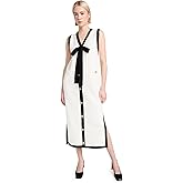 English Factory Women's Knit Midi Dress with Ribbon Tie
