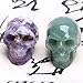 Natural Quartz Skulls 2'' Healing Crystal Stone Human Reiki Skull Figurine Statue Sculptures Mixed Stone(Pack of 2).