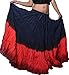 Wevez Women’s 12 Yards American Belly Dance 4 Tiered Long Cotton Skirt (BRM)