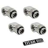 EKWB EK-AF G1/4" 90° Angled Fitting, Nickel, 4-Pack